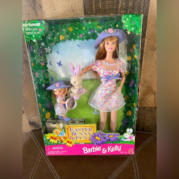 Easter Bunny Fun Barbie & Kelly Doll Gift Set Target 1998 Mattel 21720 Vintage - Picture 1 of 13
